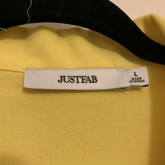 NWT JustFab Pale Yellow Mod 60s Style Puff Sleeve Blazer Dress - Picture 4 of 6